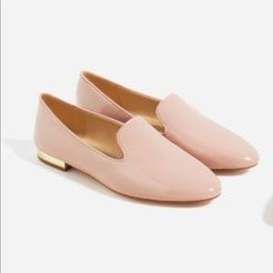 Zara Patent leather dusky pink flats
